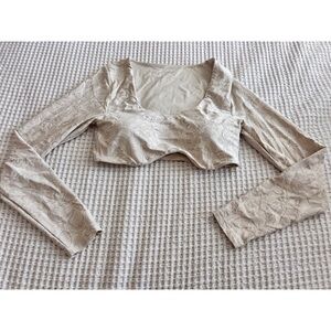 Aerie Offline Real Me Super Cropped Long Sleeve Terrace Bra Top